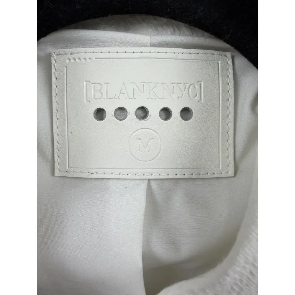BLANKNYC White So Icy Collarless Mesh Moto Jacket Panel Asymmetric Zip M